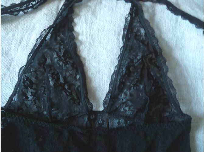 inconnue Body de encaje negro con espalda descubierta - vista 4