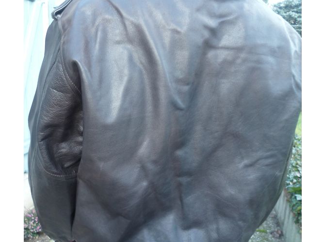 Autre Marque American Squadron Mac William Leder Bomberjacke Dunkelbraun - Ansicht 4