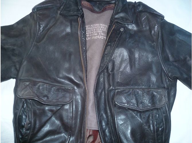 Autre Marque American Squadron Mac William Leder Bomberjacke Dunkelbraun - Ansicht 5