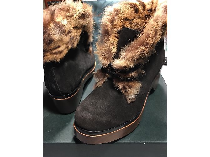 Stivaletti Robert Clergerie Marrone Scuro Nubuck e Scamosciato - vista 6