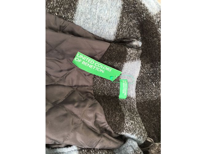 Autre Marque Benetton Abrigo Clásico Azul de Lana Talla 38 - vista 8