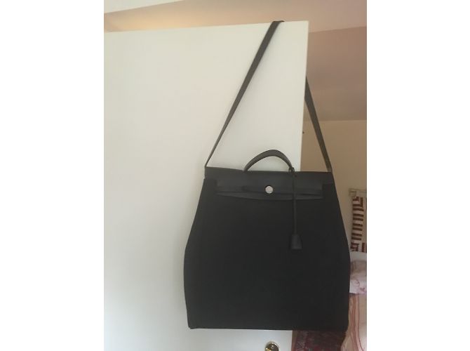 Borsa Hermès Hairbag Nera in Pelle e Tela Nero - vista 3