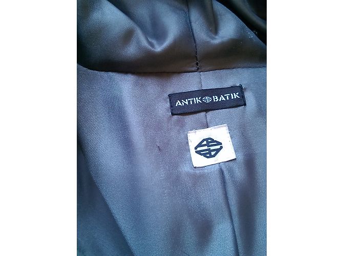 Cappotto in pelliccia di coniglio Antik Batik grigio antracite e viola - vista 5