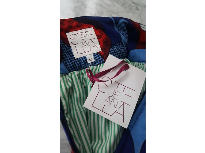 Gonna a stampa in cotone blu e rosso STELLA JEAN 42 IT Bianco Blu navy - vista 3