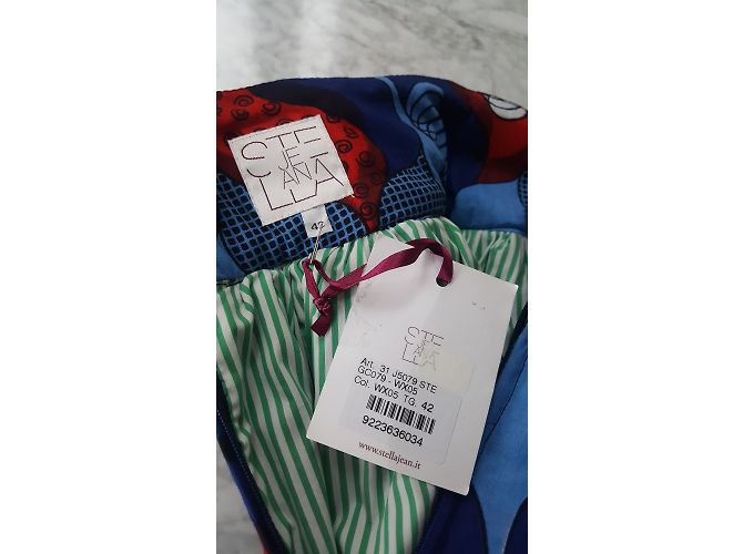 Gonna a stampa in cotone blu e rosso STELLA JEAN 42 IT Bianco Blu navy - vista 4