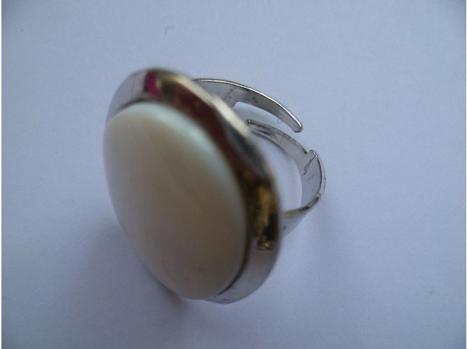 Autre Marque Set di 3 anelli in acciaio argentato con pietra bianca e perle a fiore Argento - vista 4
