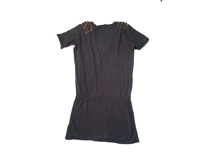 Vestido Maje Bigot gris de seda y lino Talla M - vista 2