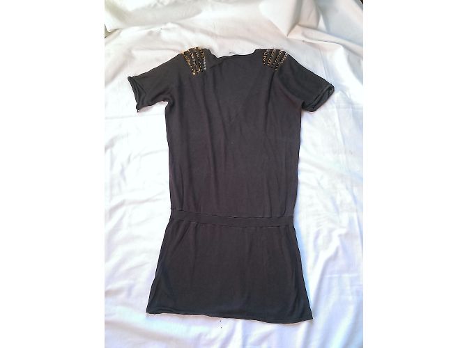 Vestido Maje Bigot gris de seda y lino Talla M - vista 4