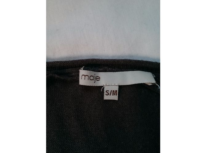 Vestido Maje Bigot gris de seda y lino Talla M - vista 6