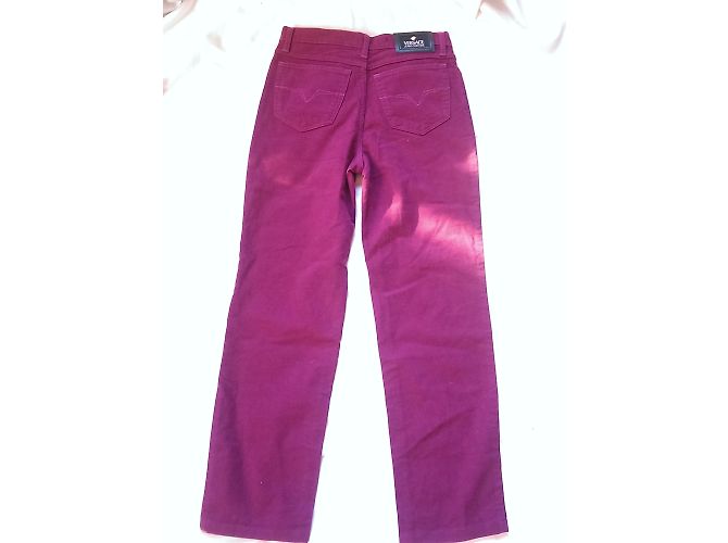 Versace Samthose Aubergine Hohe Taille - Ansicht 2