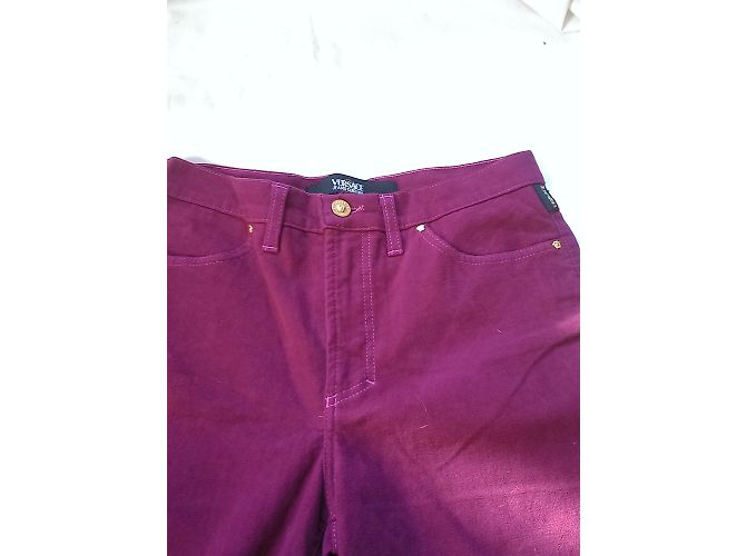 Versace Samthose Aubergine Hohe Taille - Ansicht 4