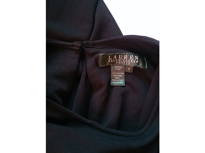 Ralph Lauren Vestido Largo Negro Sin Mangas con Cinturón S - vista 5