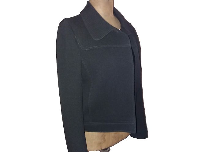 Prada Black Wool Biker Jacket - view 2