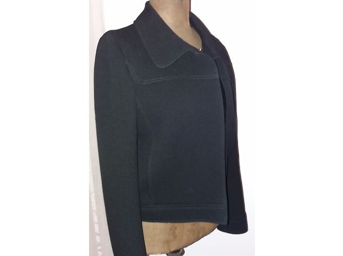 Prada Black Wool Biker Jacket - view 7