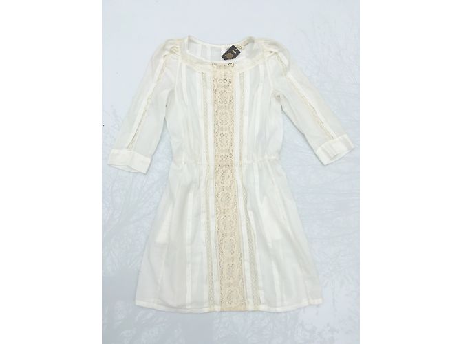 Vestido Maje de algodón blanco con mangas 3/4 - vista 4