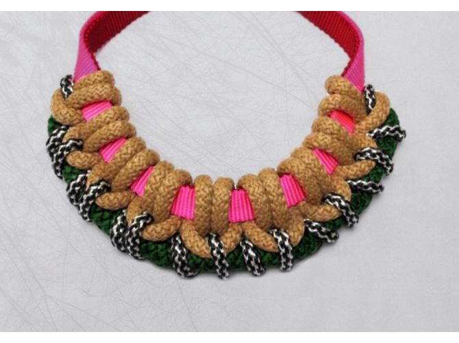 Autre Marque Collana reversibile Claudia Savelli nastro fucsia e rosso Multicolore - vista 3
