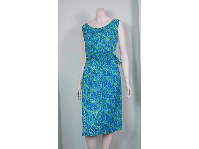 Autre Marque Mini vestido Neiman Marcus azul verde algodón - vista 2