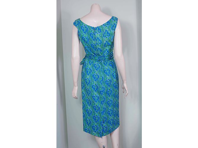 Autre Marque Mini vestido Neiman Marcus azul verde algodón - vista 3