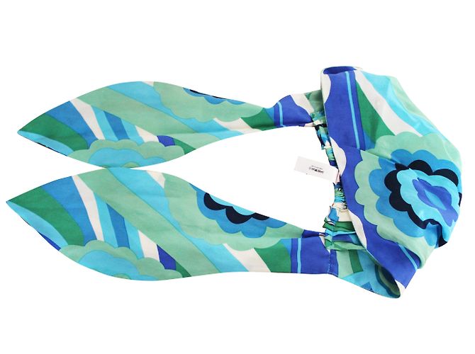 Bandana da spiaggia in seta Juicy Couture blu verde Multicolore - vista 2