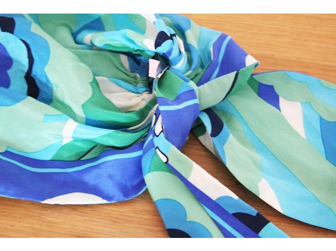 Bandana da spiaggia in seta Juicy Couture blu verde Multicolore - vista 3