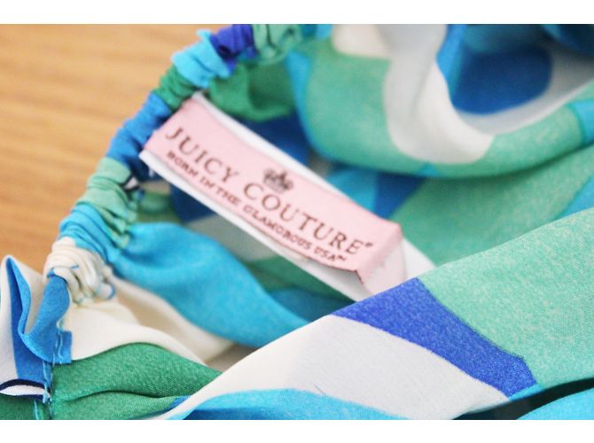 Bandana da spiaggia in seta Juicy Couture blu verde Multicolore - vista 4