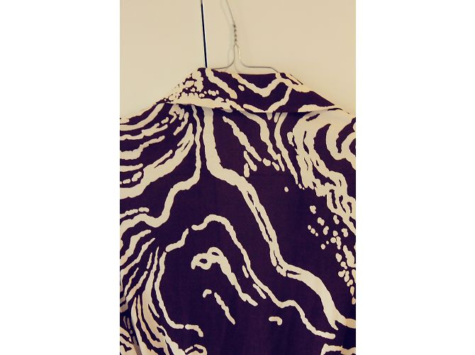 Top de seda Diane Von Furstenberg Marrom e Creme Cru - vista 7