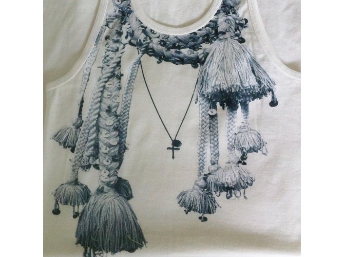 Top sin mangas Givenchy Necklace blanco con estampado 3D algodón S - vista 2