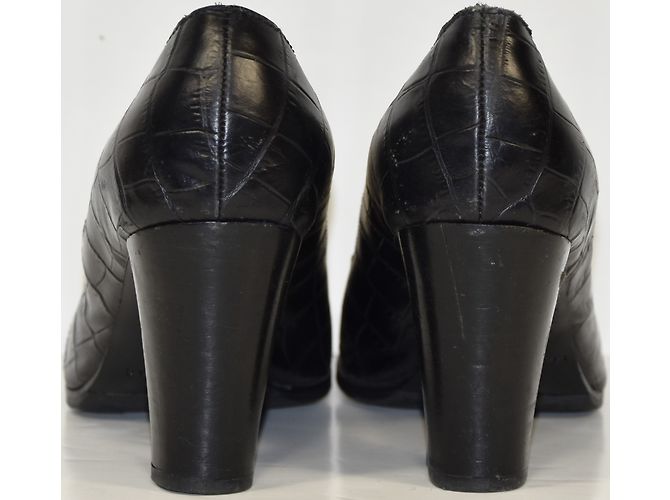 Autre Marque PARALLELE Offene Pumps aus schwarzem Leder Größe 38.5 - Ansicht 5