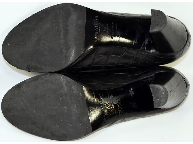 Autre Marque PARALLELE Offene Pumps aus schwarzem Leder Größe 38.5 - Ansicht 6