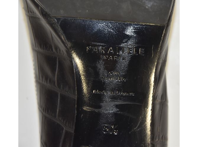 Autre Marque PARALLELE Offene Pumps aus schwarzem Leder Größe 38.5 - Ansicht 7