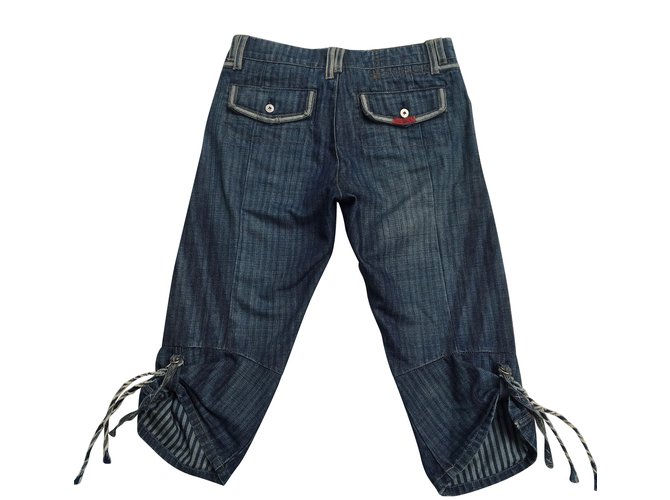 Marithé et François Girbaud Pantalones cortos de algodón azul - vista 2