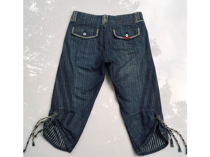 Marithé et François Girbaud Pantalones cortos de algodón azul - vista 7