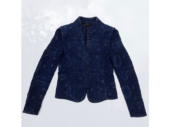 Giacca Zara in cotone blu - vista 2