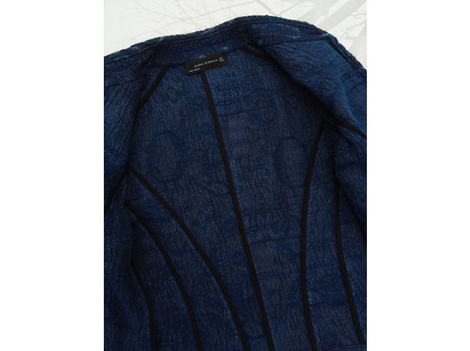 Giacca Zara in cotone blu - vista 5