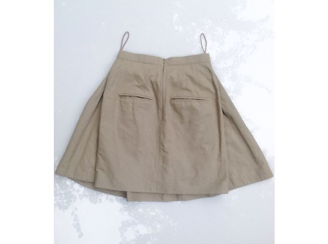 Falda Carven de algodón beige con corte evasé - vista 5
