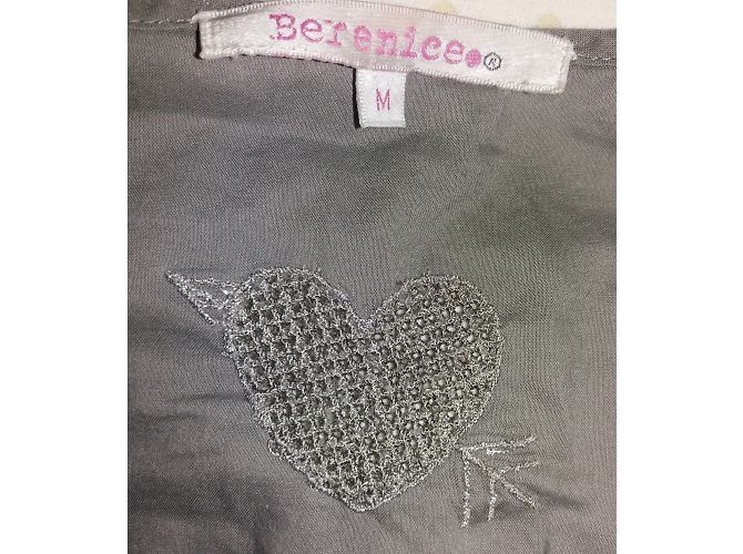 Blusa Berenice de algodón gris con bordados Talla M - vista 2