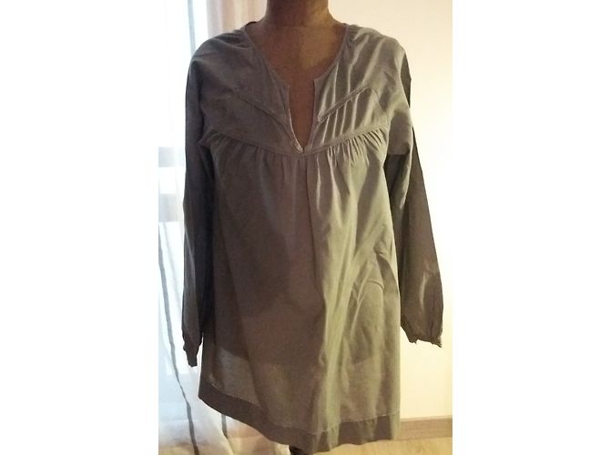 Blusa Berenice de algodón gris con bordados Talla M - vista 4