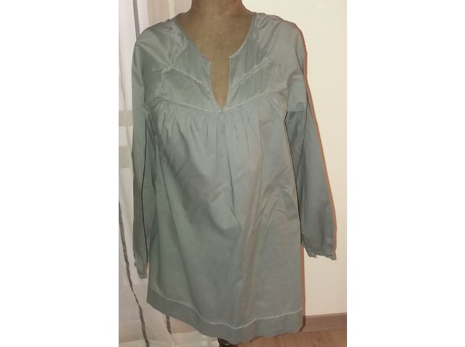 Blusa Berenice de algodón gris con bordados Talla M - vista 5