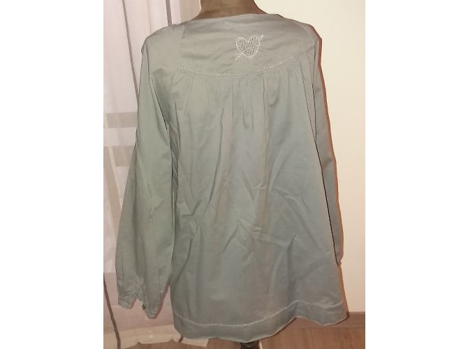 Blusa Berenice de algodón gris con bordados Talla M - vista 6