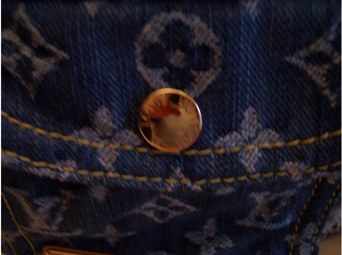 Speedy Louis Vuitton speddy 30 denim patchwork Bleu - vue 8