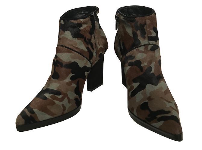 Autre Marque Botas de couro de bezerro EMPRESA camuflagem cáqui Marrom Preto Caqui - vista 2