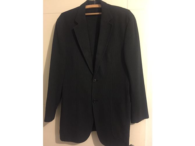 Giacca da abito Hugo Boss Mason Grigio Scuro con Righe Crema Taglia 50 Grigio antracite - vista 6