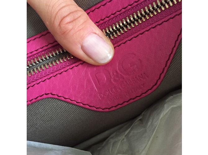 Bolsa de mão Dolce & Gabbana Ania em couro de cordeiro fúcsia Rosa - vista 10