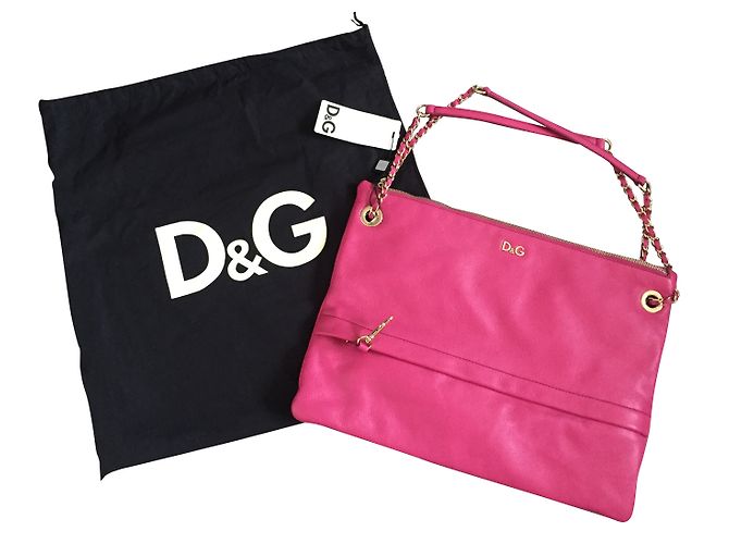 Bolsa de mão Dolce & Gabbana Ania em couro de cordeiro fúcsia Rosa - vista 3