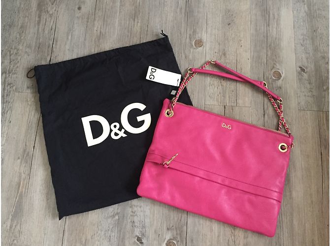 Bolsa de mão Dolce & Gabbana Ania em couro de cordeiro fúcsia Rosa - vista 4