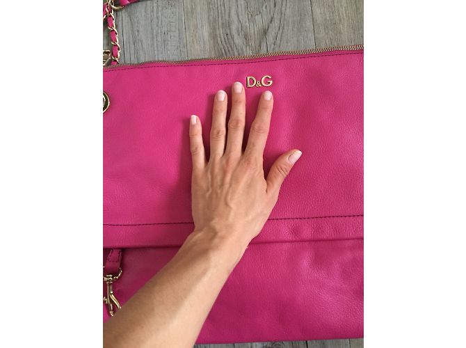 Bolsa de mão Dolce & Gabbana Ania em couro de cordeiro fúcsia Rosa - vista 6