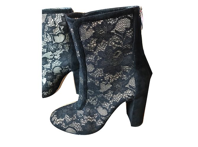 Botines Gianvito Rossi de ante negro - vista 2