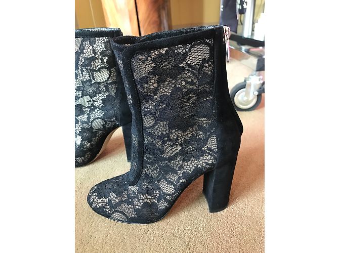 Botines Gianvito Rossi de ante negro - vista 4