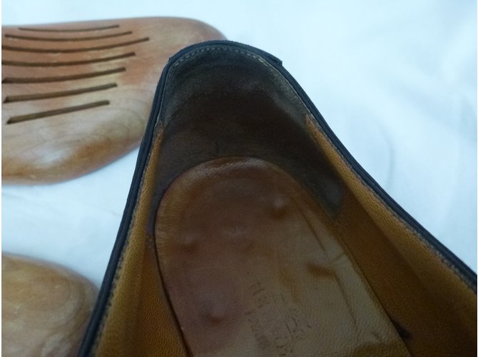 Scarpe Derby Hermès in pelle nera Nero - vista 10