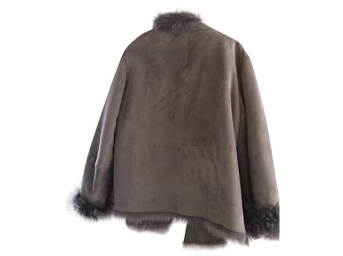 Gerard Darel Lammfelljacke Grau M - Ansicht 2